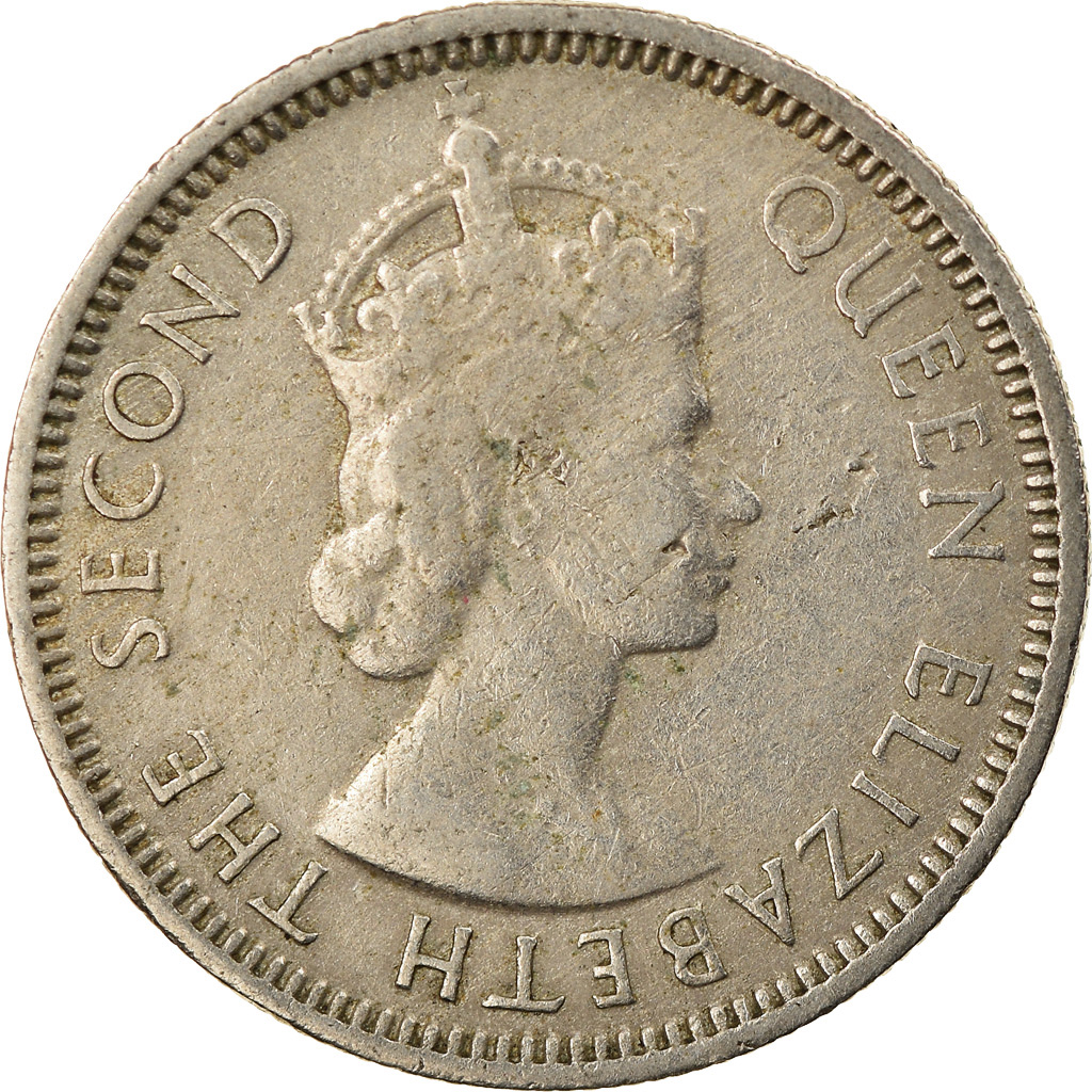 Moneda, PENÍNSULA MALAYA & BORNEO BRITÁNICO, 10 Cents, 1953, MBC, Cobre -