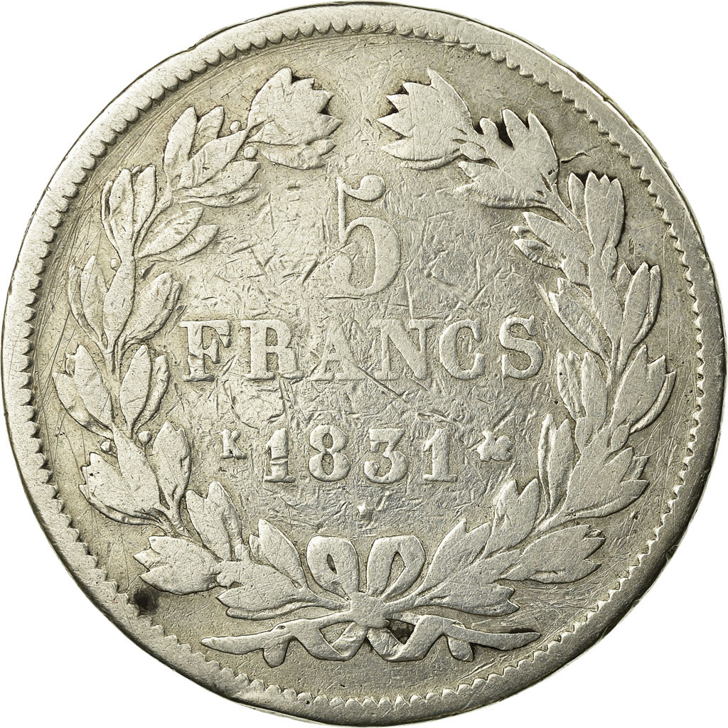 Coin, France, Louis-Philippe, 5 Francs, 1831, Bordeaux, , Silver