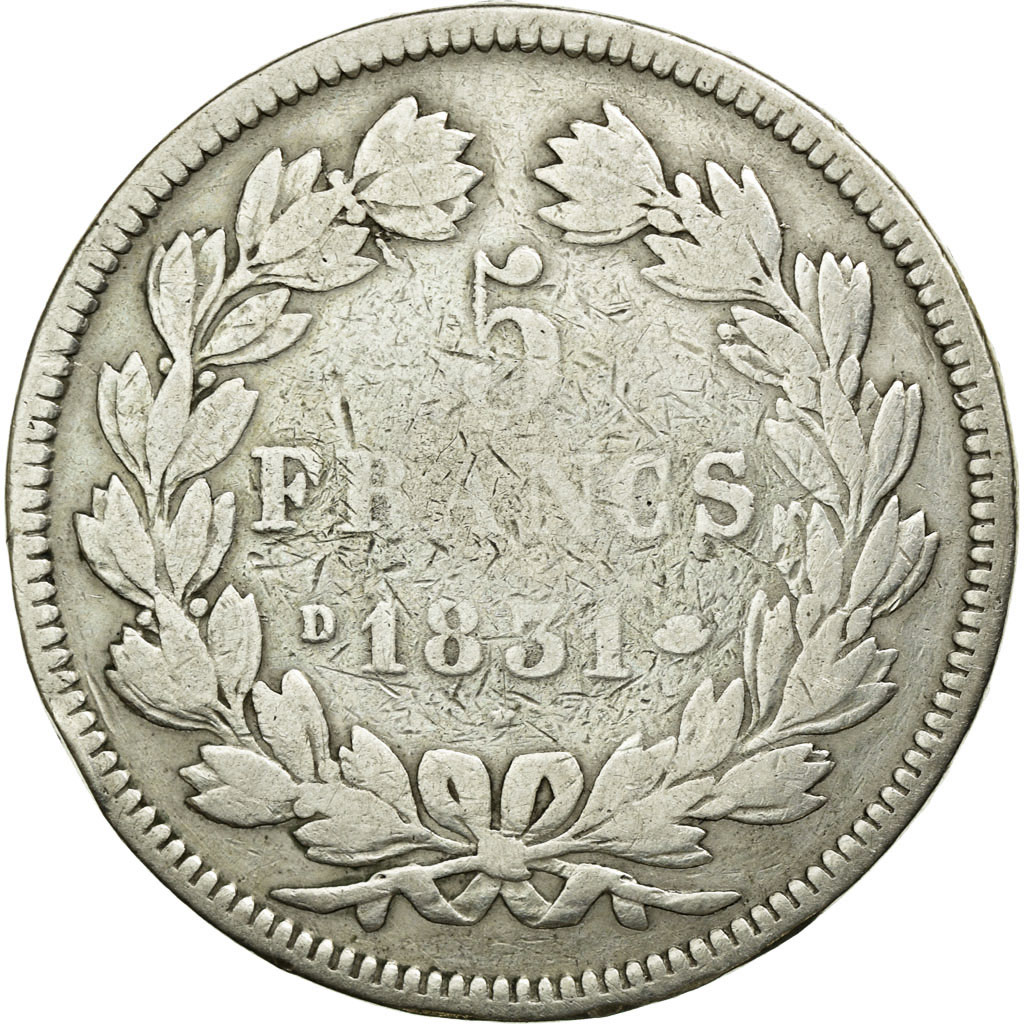 Coin, France, Louis-Philippe, 5 Francs, 1831, Lyon, , Silver, KM:745.4