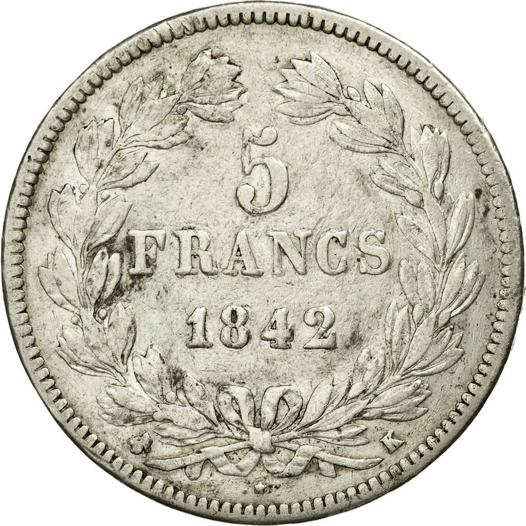 Coin, France, Louis-Philippe, 5 Francs, 1842, Bordeaux, , Silver