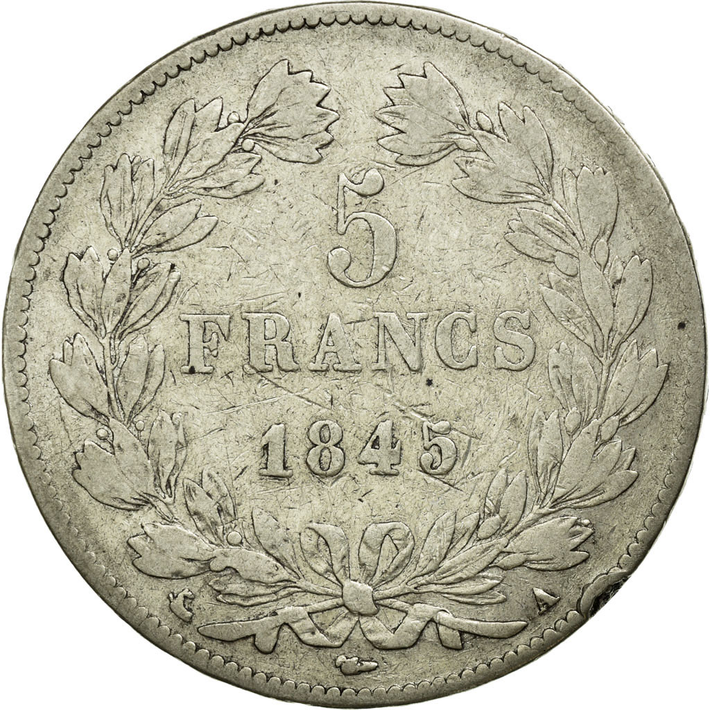 Coin, France, Louis-Philippe, 5 Francs, 1845, Paris, , Silver