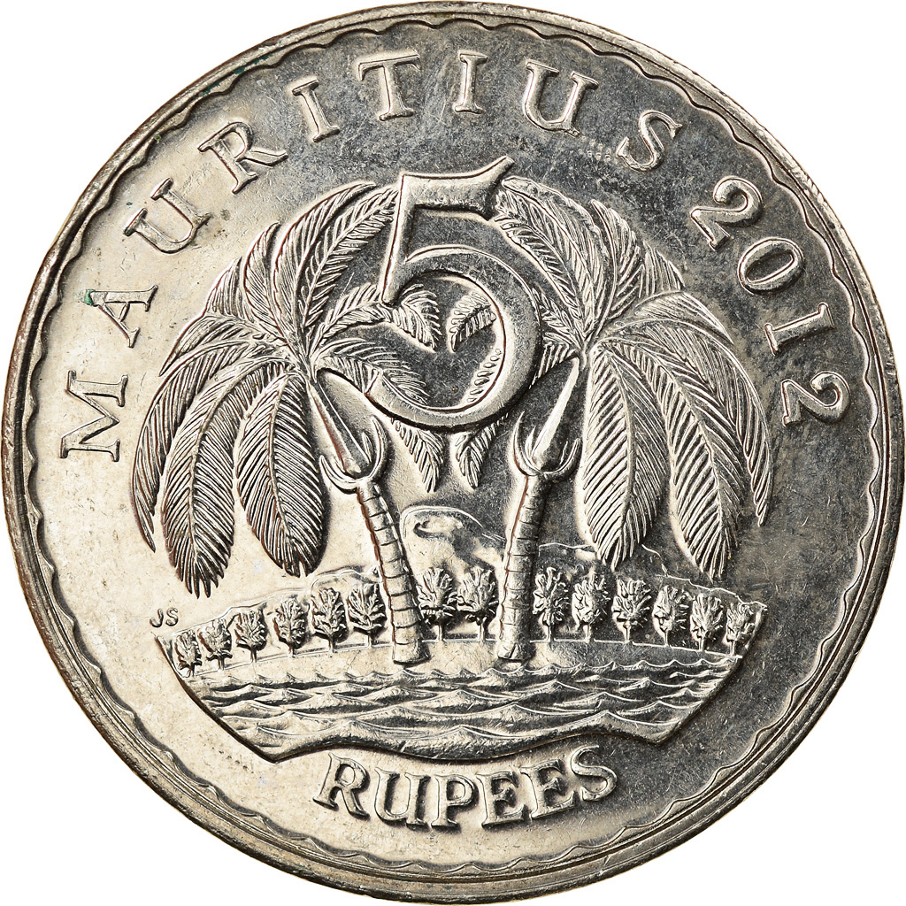 Münze, Mauritius, 5 Rupees, 2012, VZ, Copper-nickel, KM:56