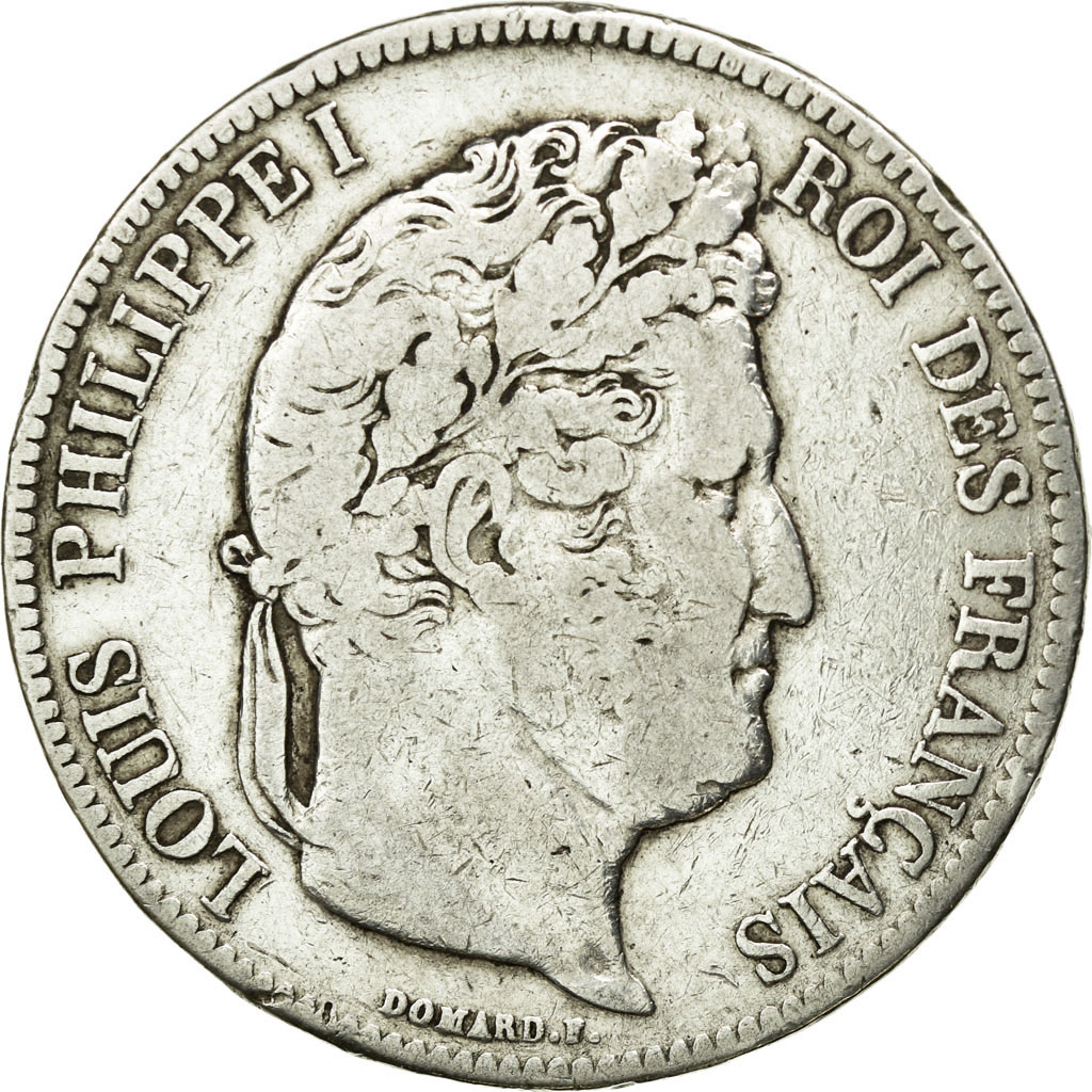 Coin, France, Louis-Philippe, 5 Francs, 1833, Toulouse, VF(20-25), Silver
