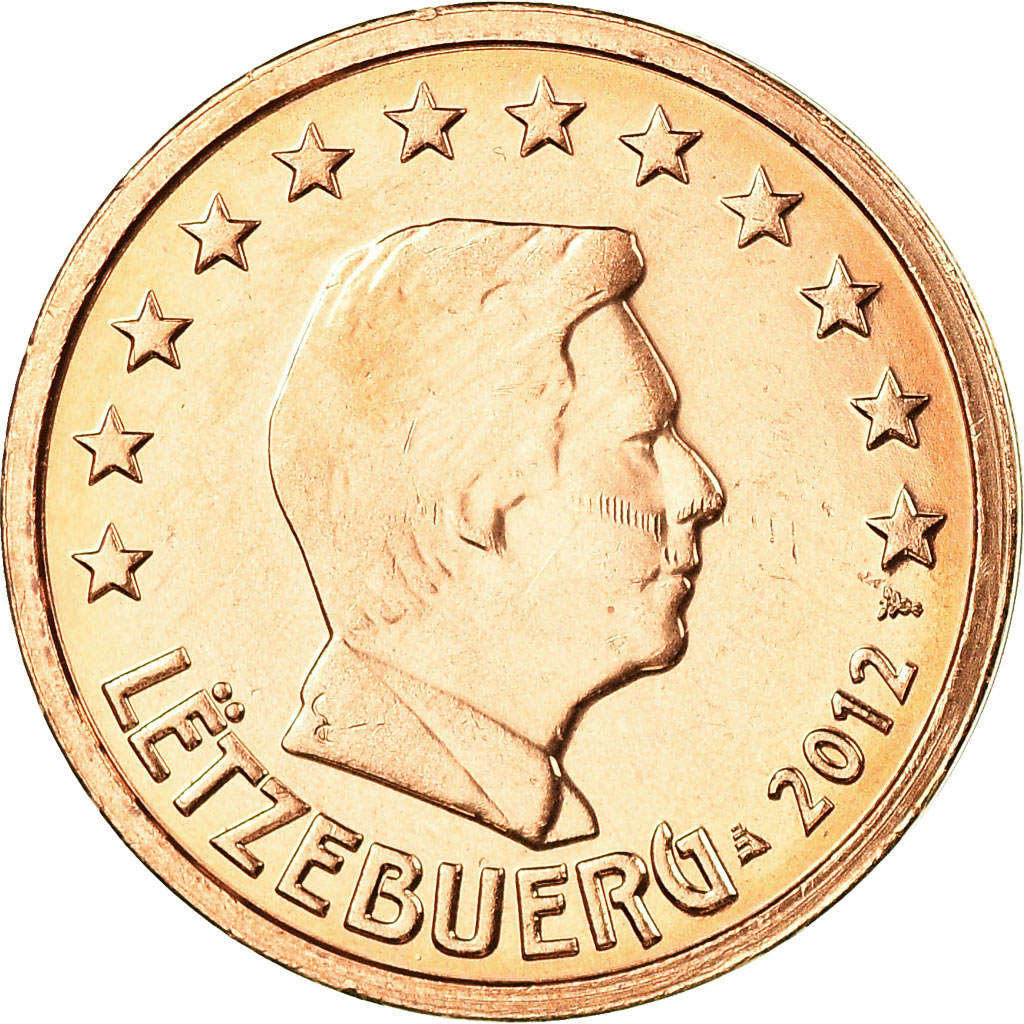 Luxemburg, 2 Euro Cent, 2012, UNZ, Copper Plated Steel, KM:76