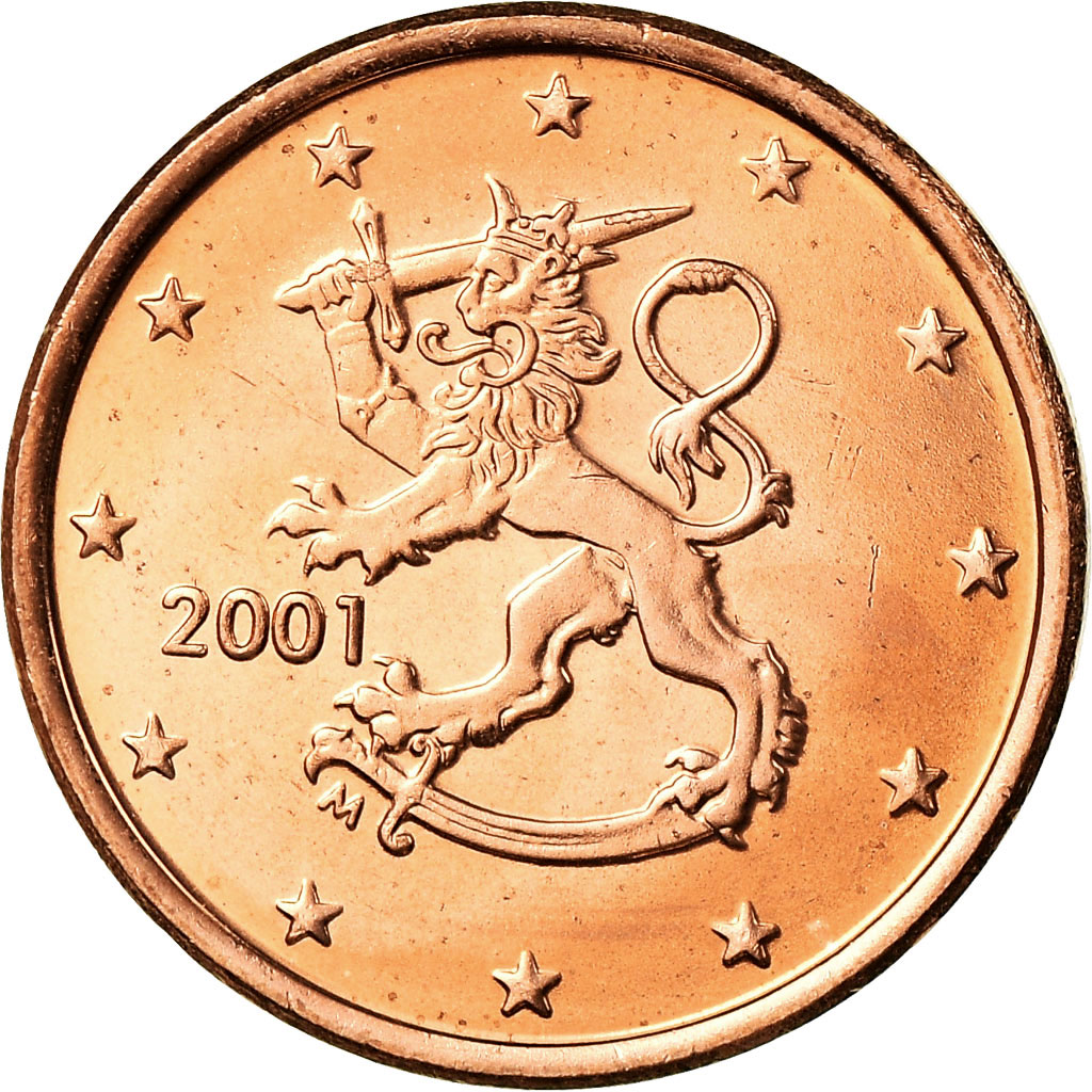 Finnland, 5 Euro Cent, 2001, SS+, Copper Plated Steel, KM:100