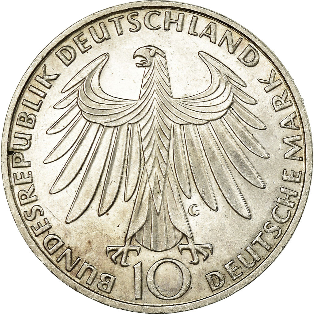 Coin, GERMANY - FEDERAL REPUBLIC, 10 Mark, 1972, Karlsruhe, Proof, 