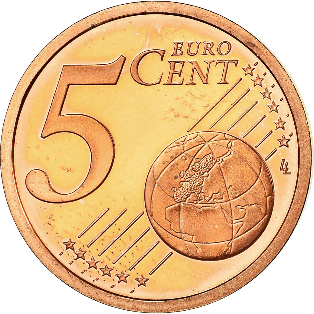Frankreich, 5 Euro Cent, 2001, BE, STGL, Copper Plated Steel, KM:1284