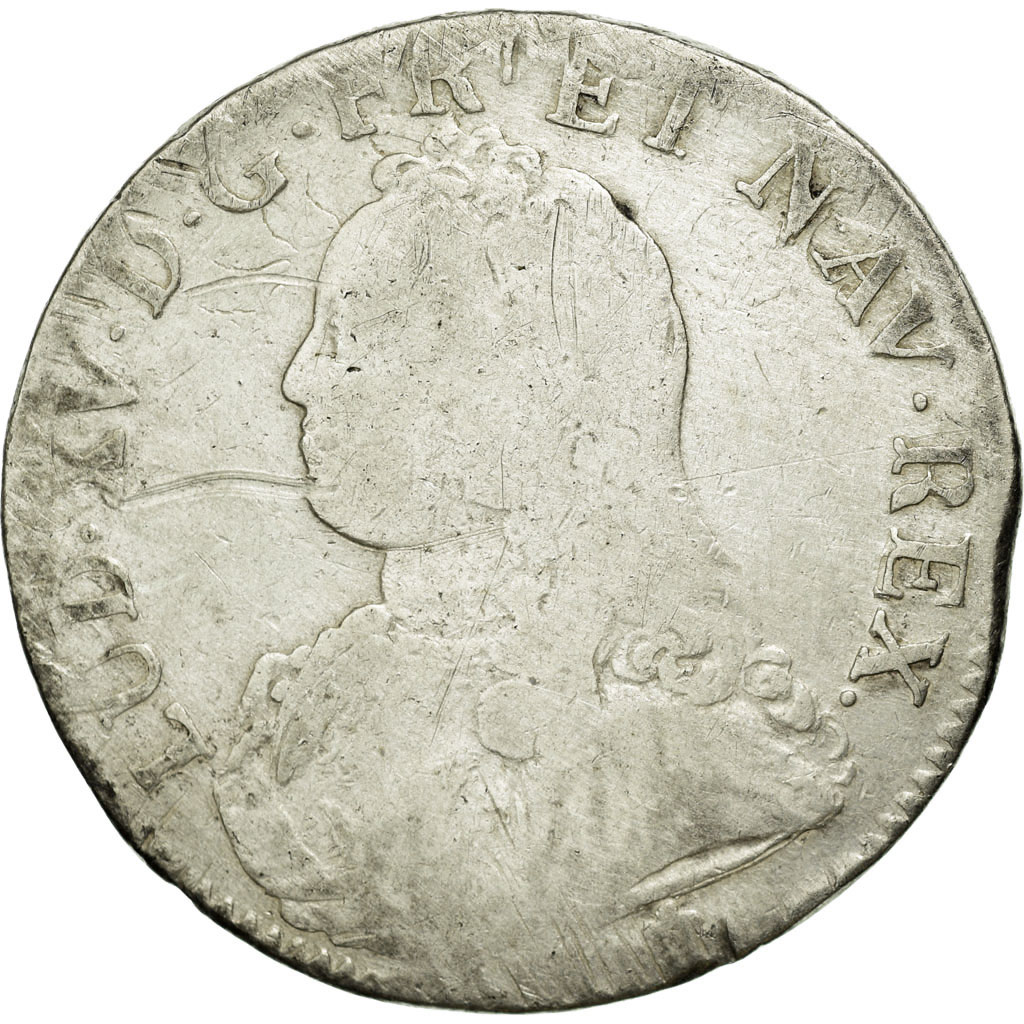 Coin, France, Louis XV, Écu aux branches d'olivier, Ecu, 1726, Perpignan