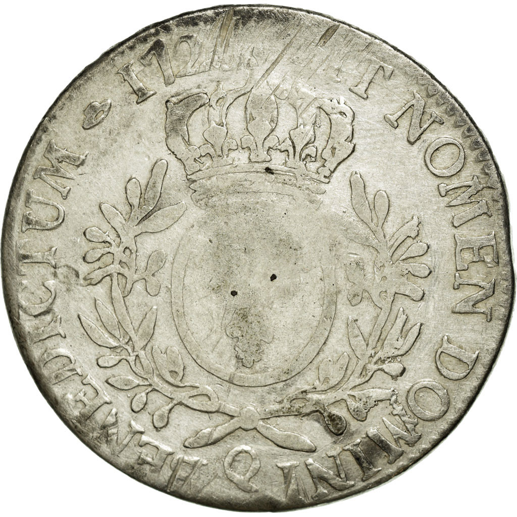 Coin, France, Louis XV, Écu aux branches d'olivier, Ecu, 1726, Perpignan