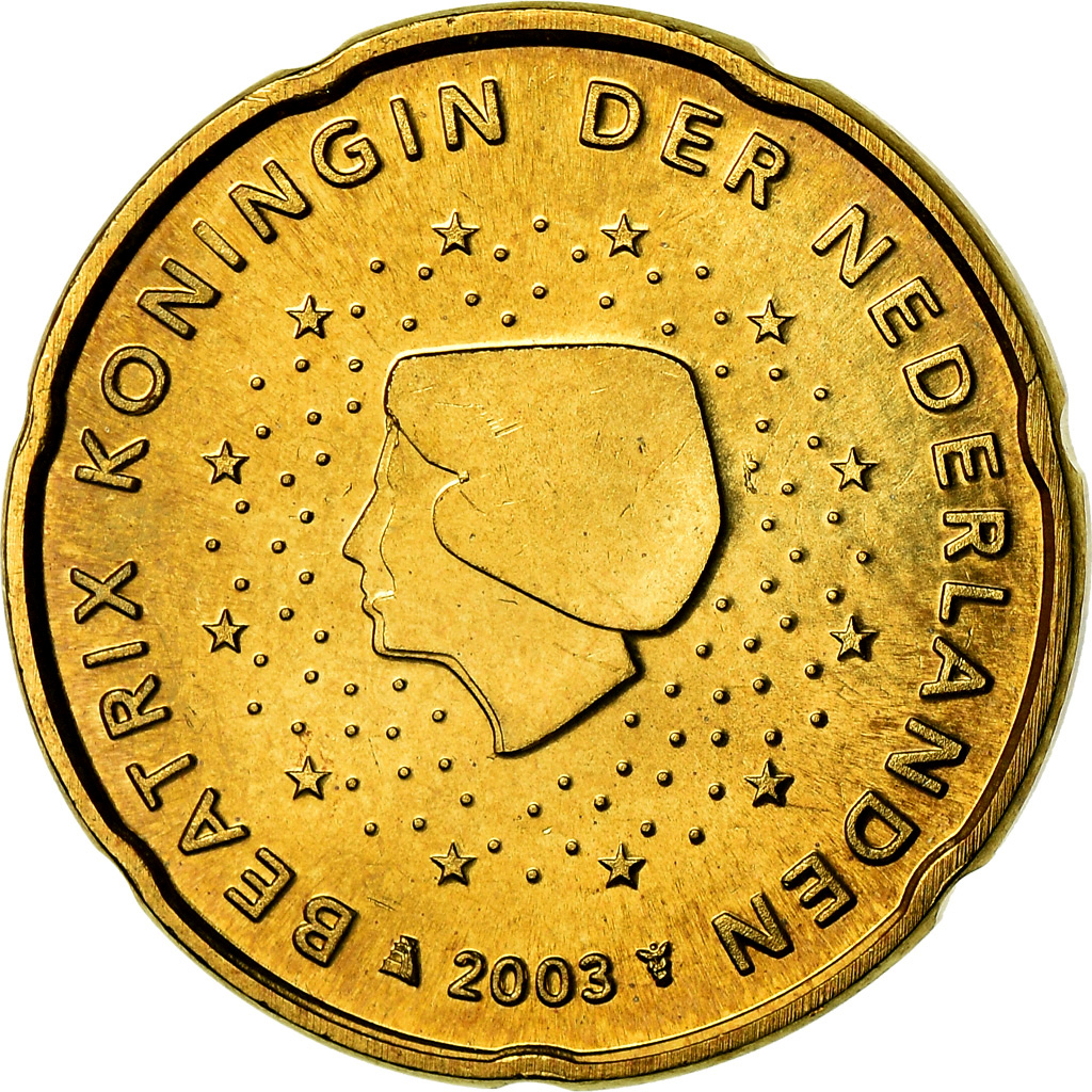 Niederlande, 20 Euro Cent, 2003, STGL, Messing, KM:238