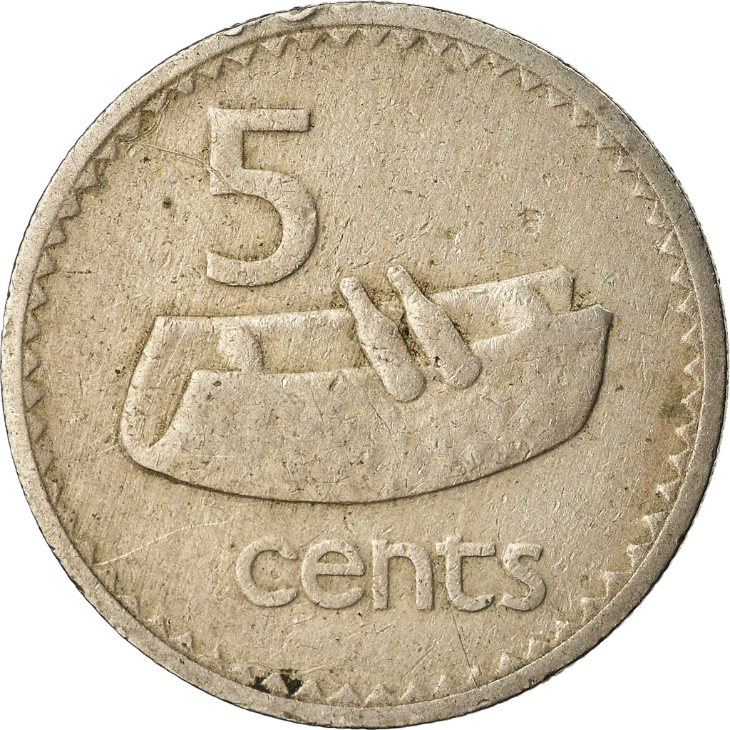 Moneda, Fiji, Elizabeth II, 5 Cents, 1969, BC+, Cobre - níquel, KM:29