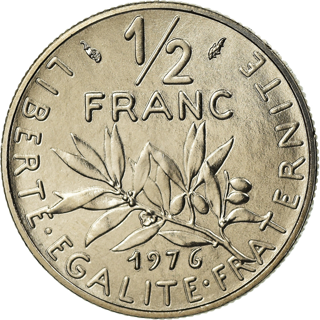Coin, France, Semeuse, 1/2 Franc, 1976, Paris, FDC, , Nickel, KM:931.1