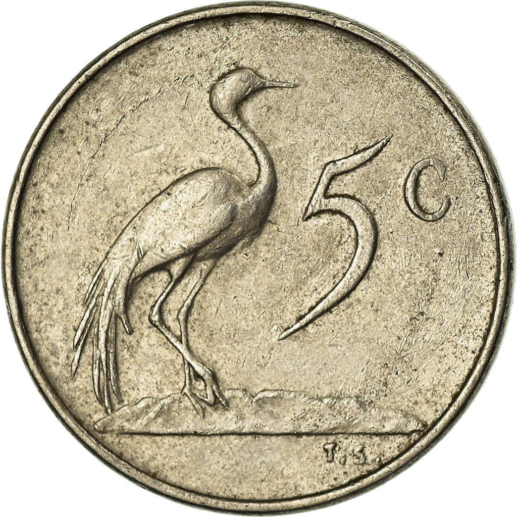 Coin, South Africa, 5 Cents, 1973, EF(40-45), Nickel, KM:84
