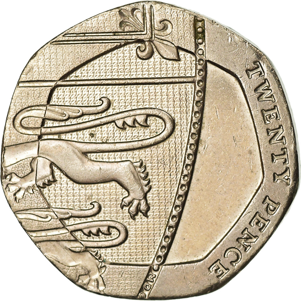 Moneda, Gran Bretaña, Elizabeth II, 20 Pence, 2010, MBC, Cobre - níquel