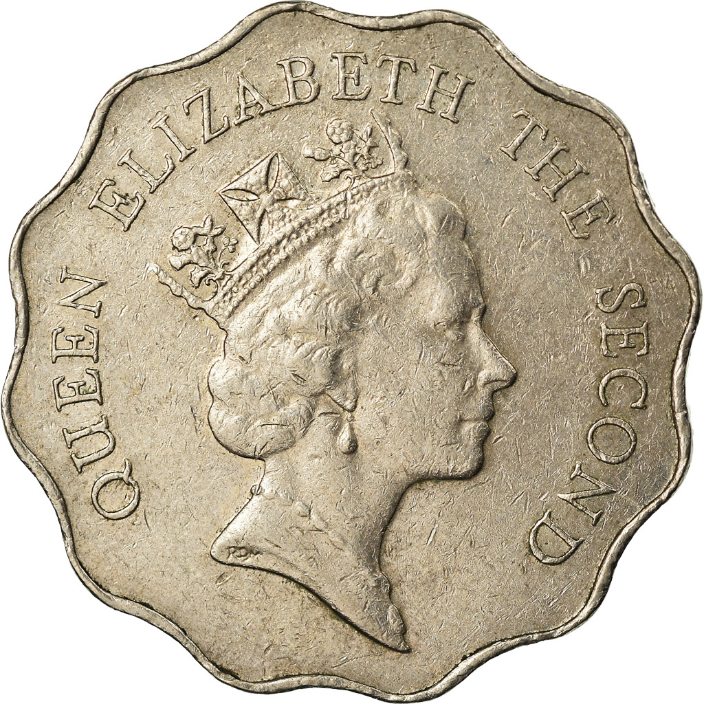 Moneda, Hong Kong, Elizabeth II, 2 Dollars, 1988, MBC, Cobre - níquel, KM:60