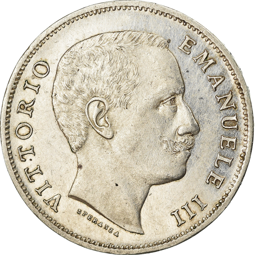 Coin, Italy, Vittorio Emanuele III, Lira, 1905, Rome, EF, Silver, KM:32