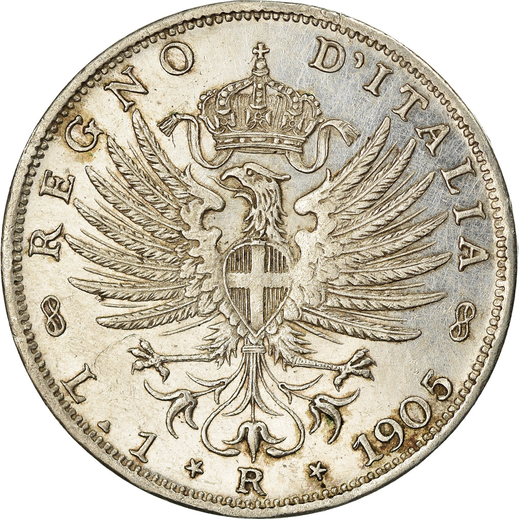 Coin, Italy, Vittorio Emanuele III, Lira, 1905, Rome, EF, Silver, KM:32