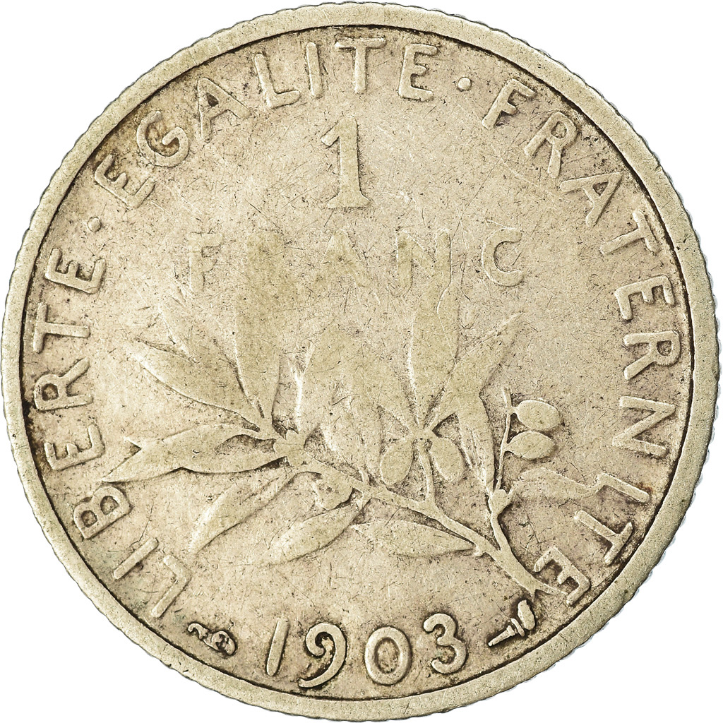 Coin, France, Semeuse, Franc, 1903, Paris, , Silver, KM:844.1