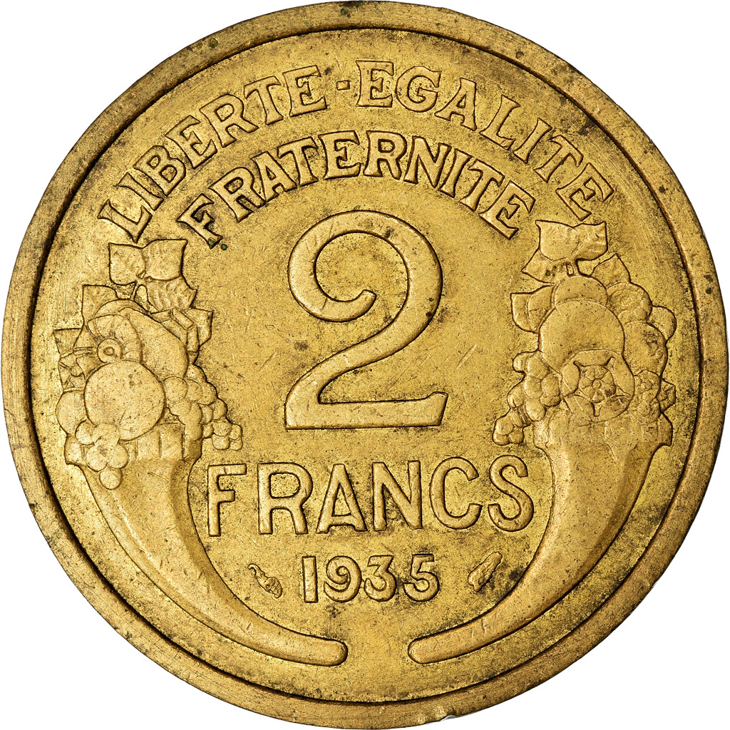 Coin, France, Morlon, 2 Francs, 1935, Paris, , Aluminum-Bronze, KM:886