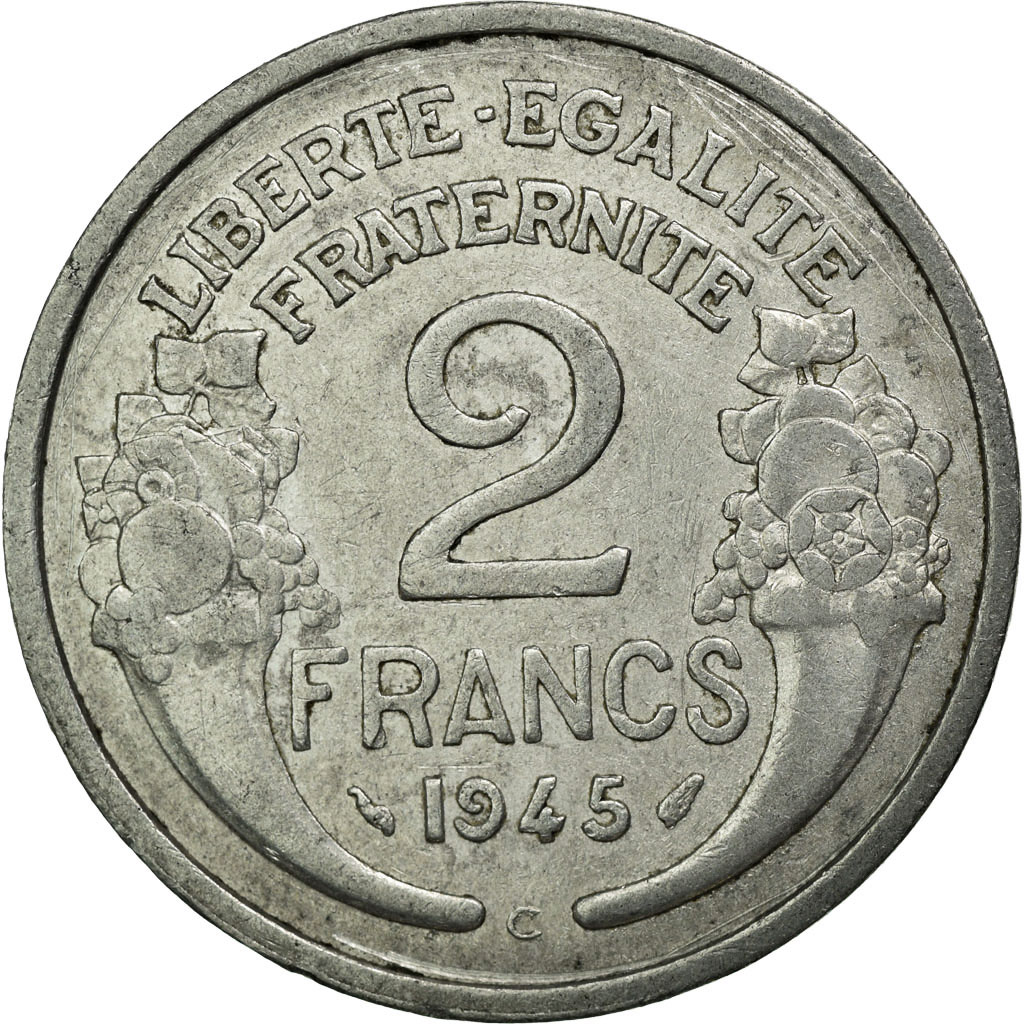 Coin, France, Morlon, 2 Francs, 1945, Castelsarrasin, , Aluminum