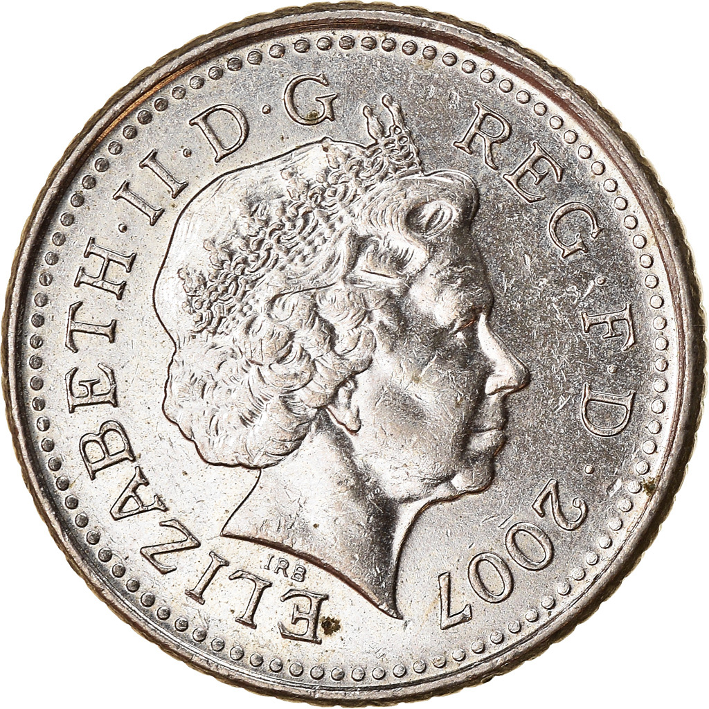 Moneda, Gran Bretaña, Elizabeth II, 5 Pence, 2007, MBC, Cobre - níquel, KM:988
