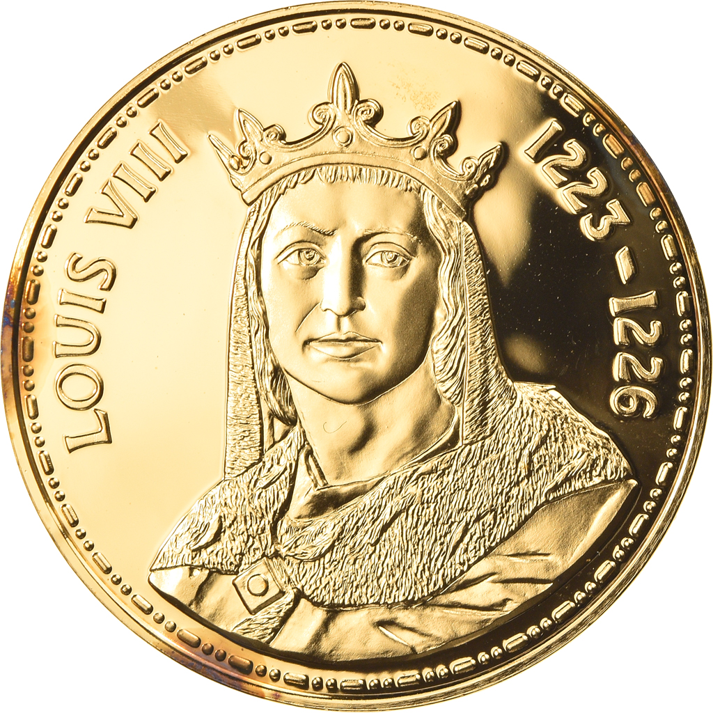 France, Medal, Les Rois de France, Louis VIII, History, , Vermeil