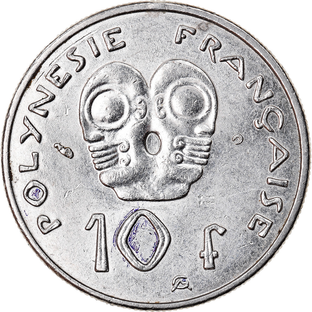 Moneda, Polinesia francesa, 10 Francs, 2002, Paris, MBC, Níquel, KM:8