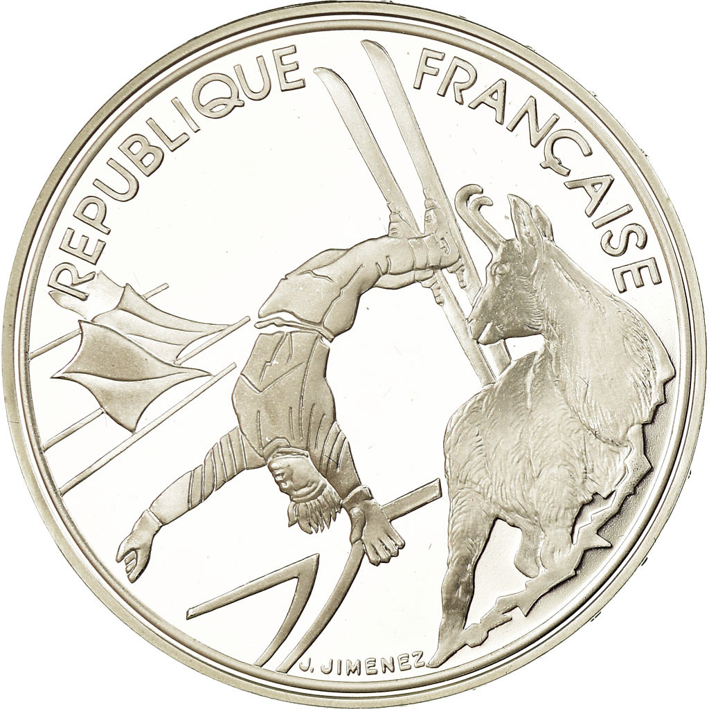 Coin, France, Free-style skier, 100 Francs, 1990, BE, , Silver, KM:983