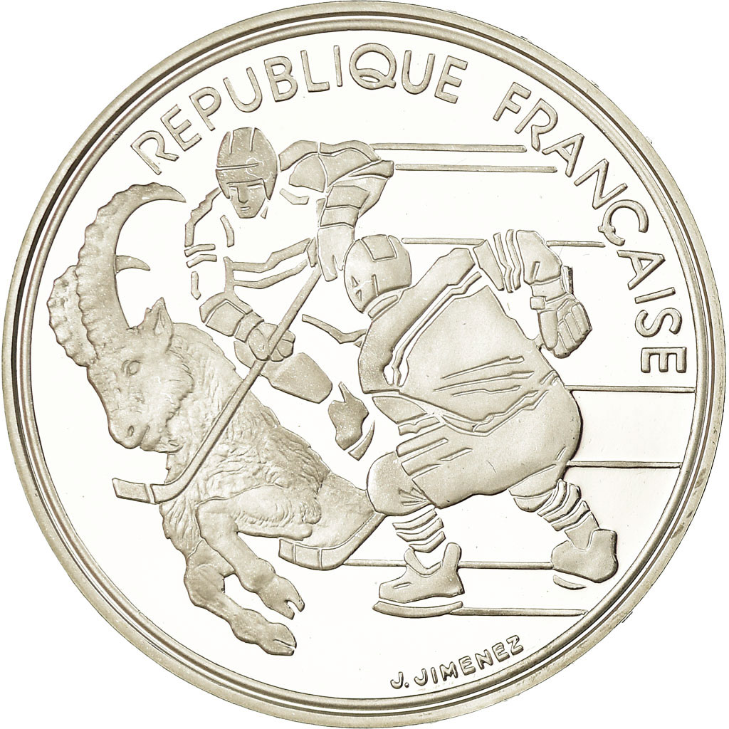 Coin, France, Hockey players, 100 Francs, 1991, BE, , Silver, KM:993