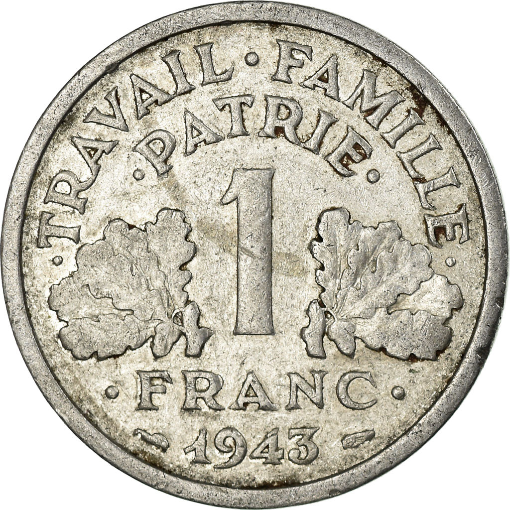 Coin, France, Bazor, Franc, 1943, Beaumont-le-Roger, , Aluminum,