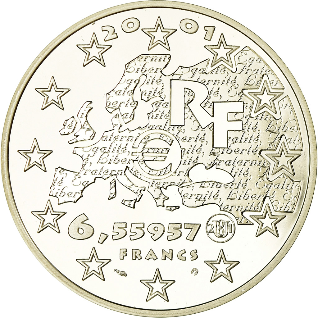 Coin, France, Egalité, 6.55957 Francs, 2001, Paris, BE, , Silver
