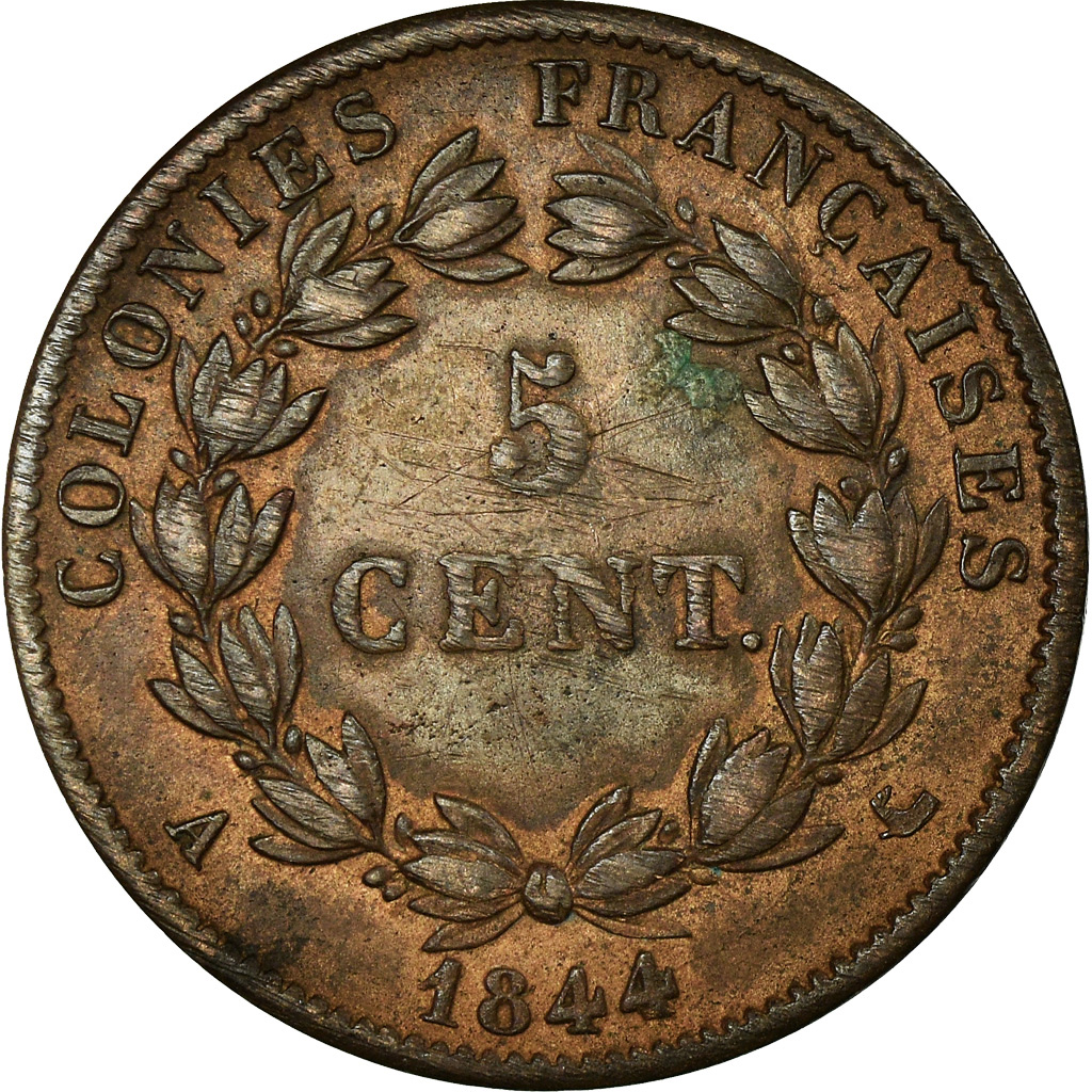Coin, FRENCH COLONIES, Louis - Philippe, 5 Centimes, 1844, Paris, 