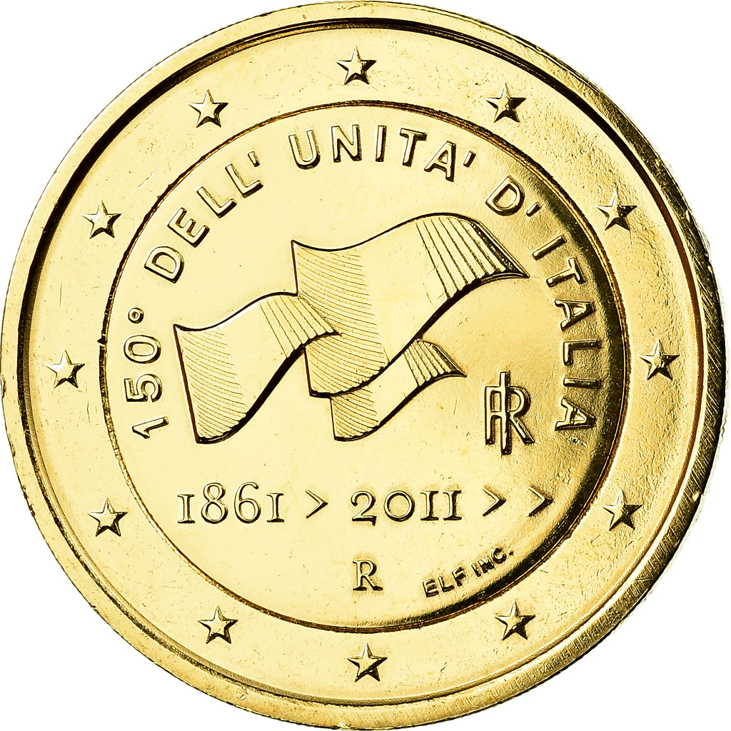 Italien, 2 Euro, 2011, golden, UNZ, Bi-Metallic, KM:338