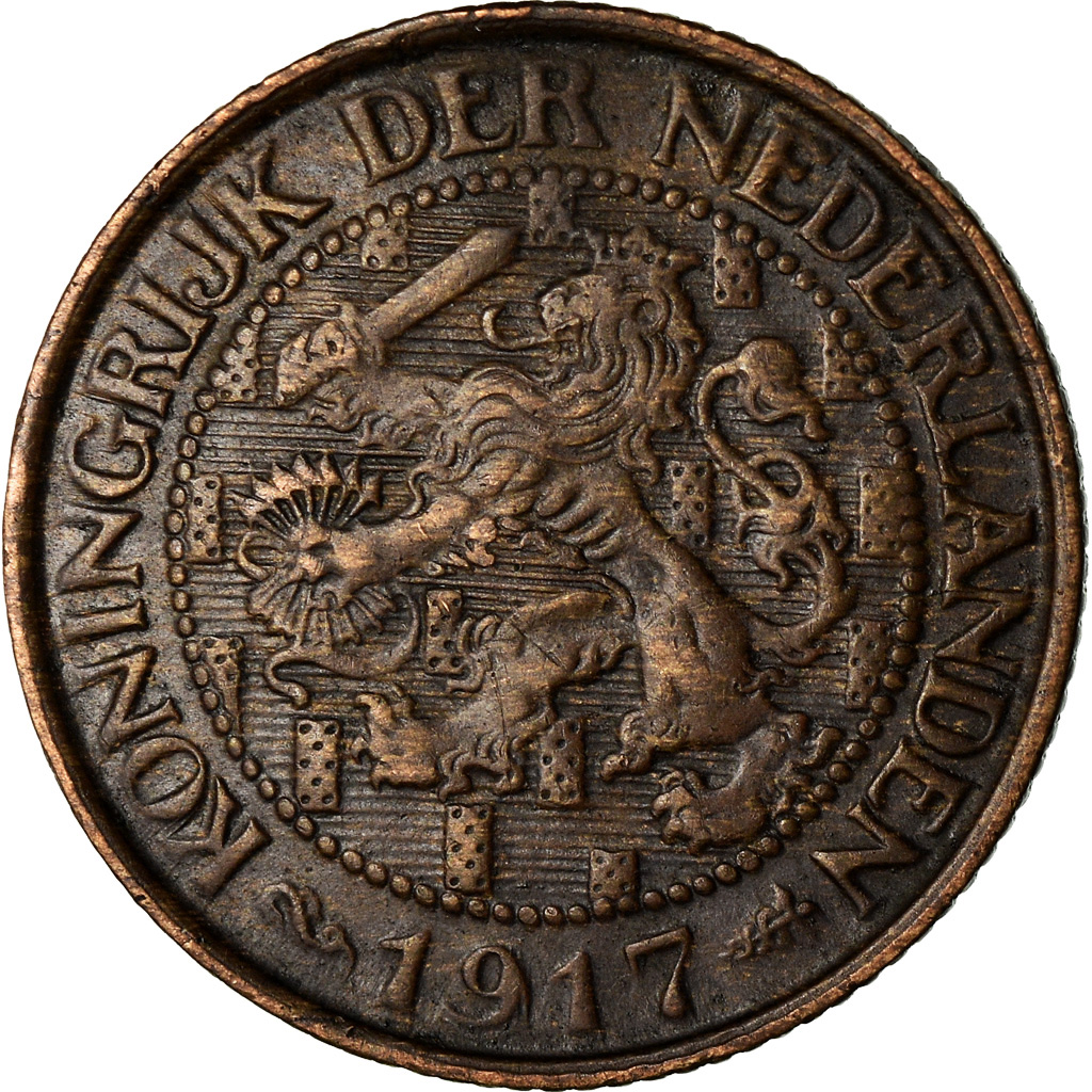 Moneda, Países Bajos, Wilhelmina I, Cent, 1917, MBC, Bronce, KM:152