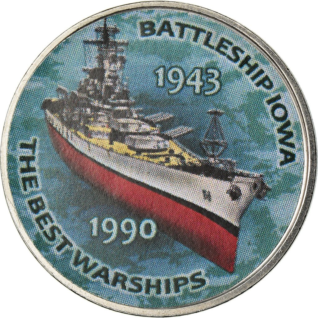 Münze, Simbabwe, Shilling, 2017, Warship -  Battleship Iowa, UNZ, Nickel plated