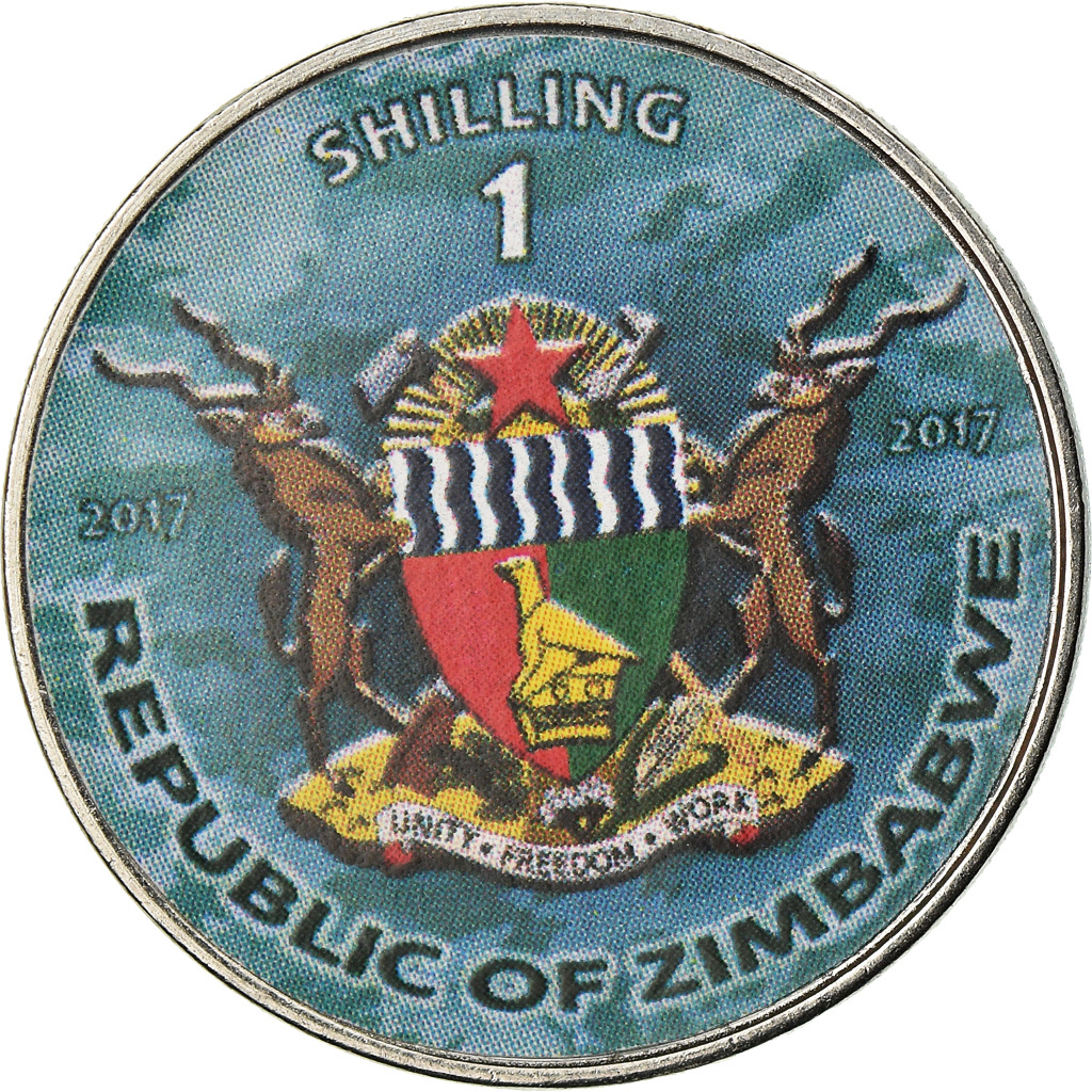 Münze, Simbabwe, Shilling, 2017, Warship -  Battleship Iowa, UNZ, Nickel plated