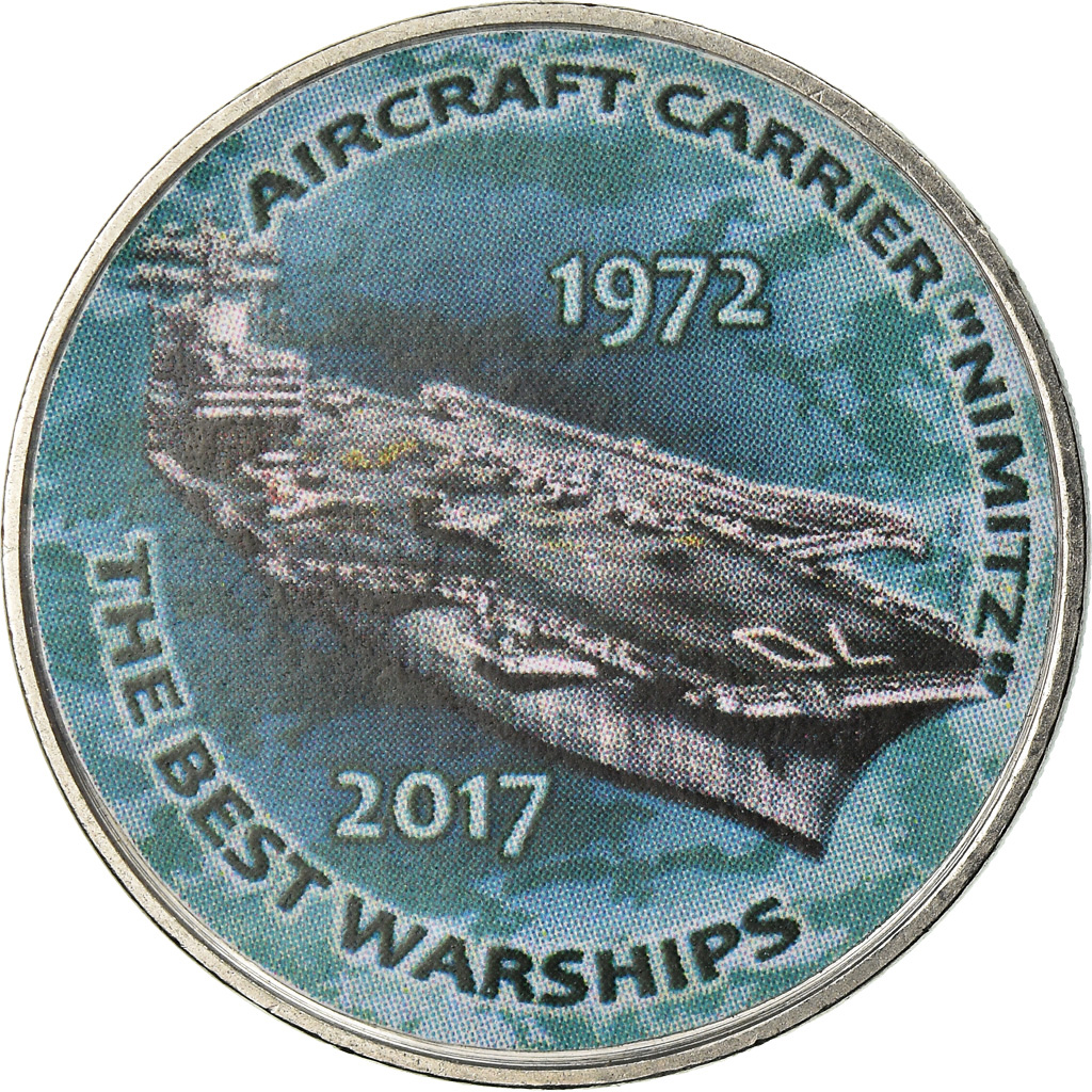 Moneda, Zimbabue, Shilling, 2017, Warship - Aircraft Carrier Nimitz, SC
