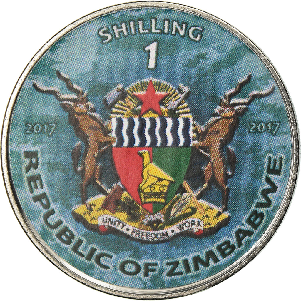 Moneda, Zimbabue, Shilling, 2017, Warship - Aircraft Carrier Nimitz, SC