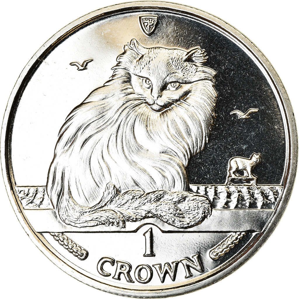 Coin, Isle of Man, Elizabeth II, Crown, 1995, Pobjoy Mint, Chat turc, 
