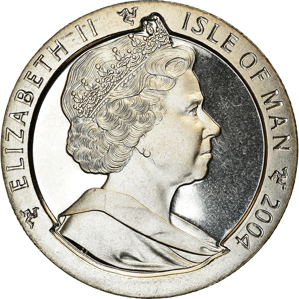Coin, Isle of Man, Elizabeth II, Crown, 2004, Pobjoy Mint, Queen