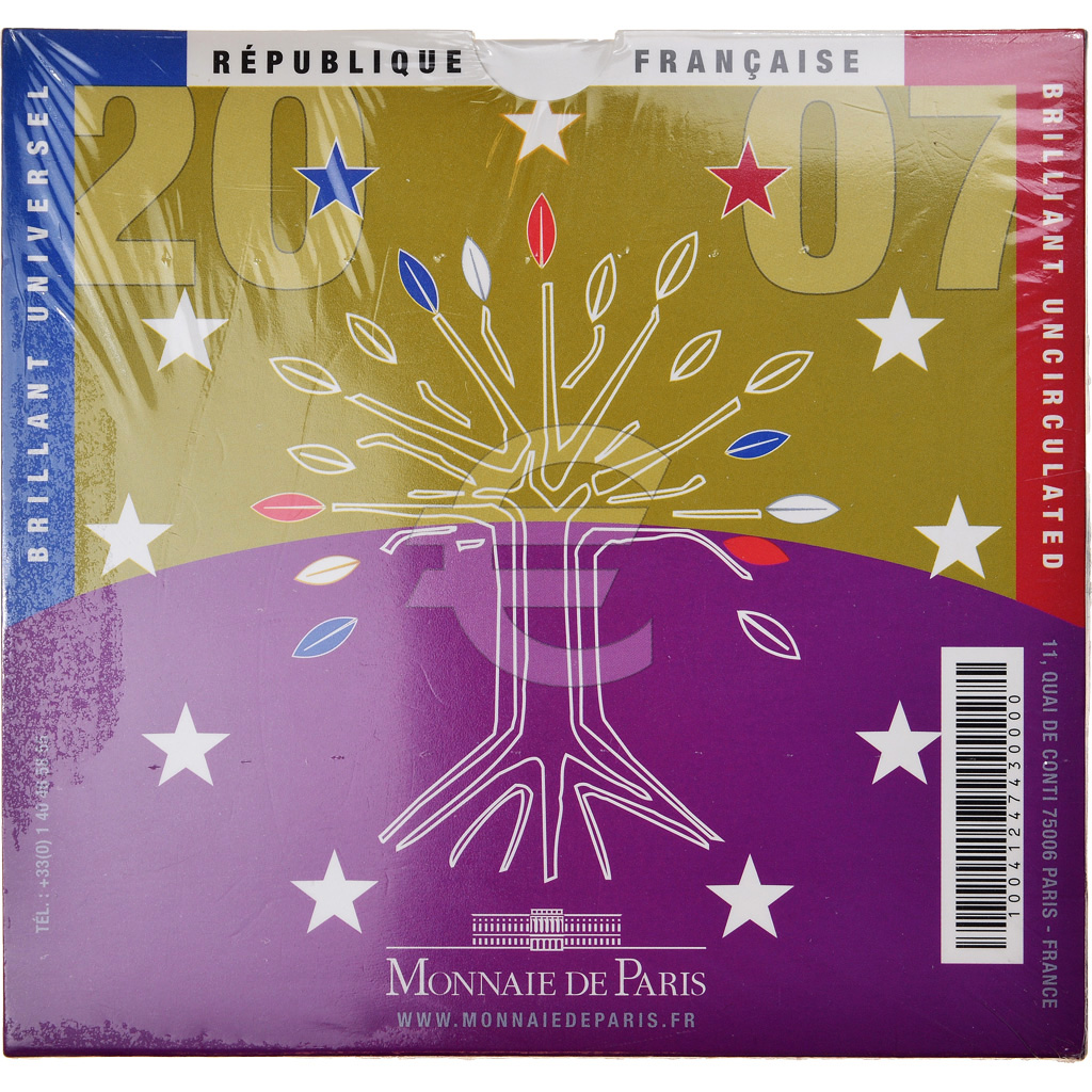 Frankreich, 1 Cent to 2 Euro, 2007, BU, STGL