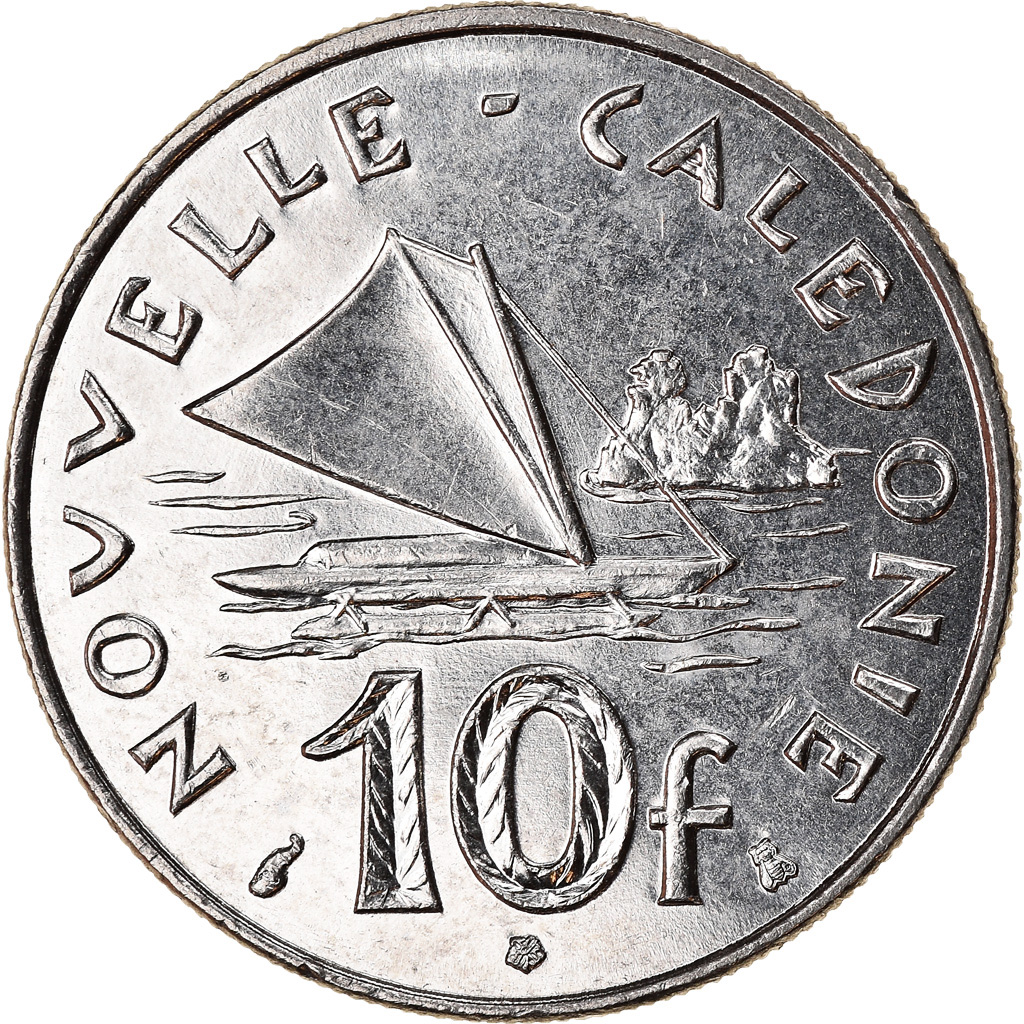 Moneda, Nueva Caledonia, 10 Francs, 1995, Paris, EBC+, Níquel, KM:11