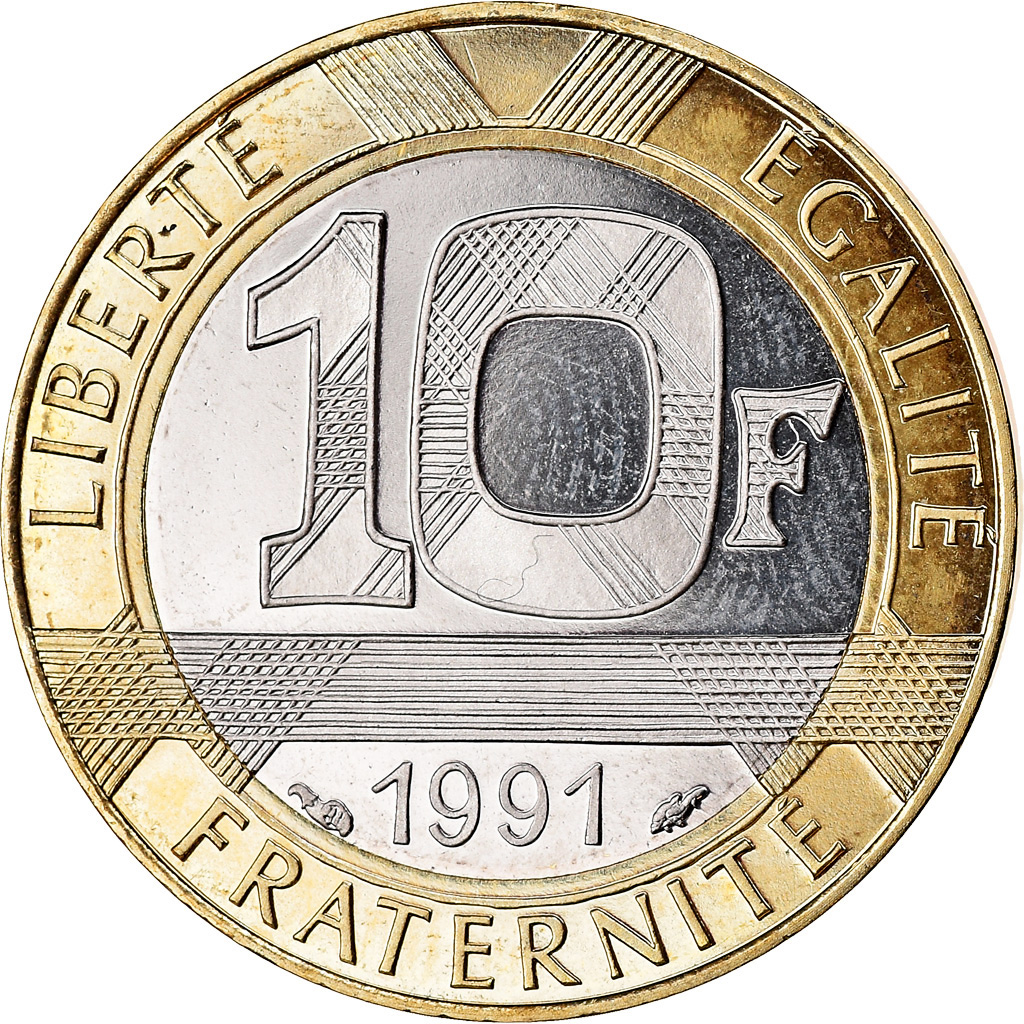 Coin, France, Génie, 10 Francs, 1991, Paris, BE, , Aluminum-Bronze