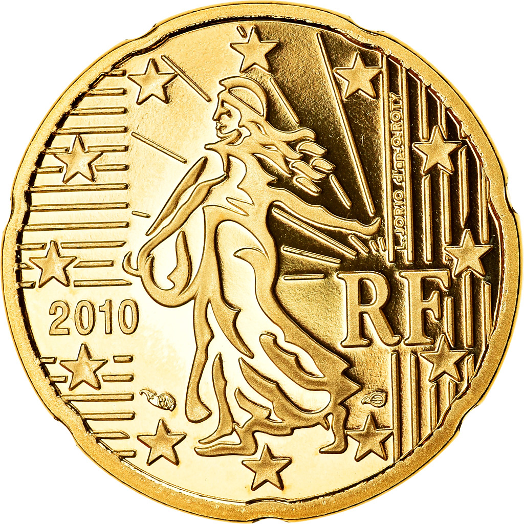 France, 20 Euro Cent, 2010, BE, , Brass, KM:1411