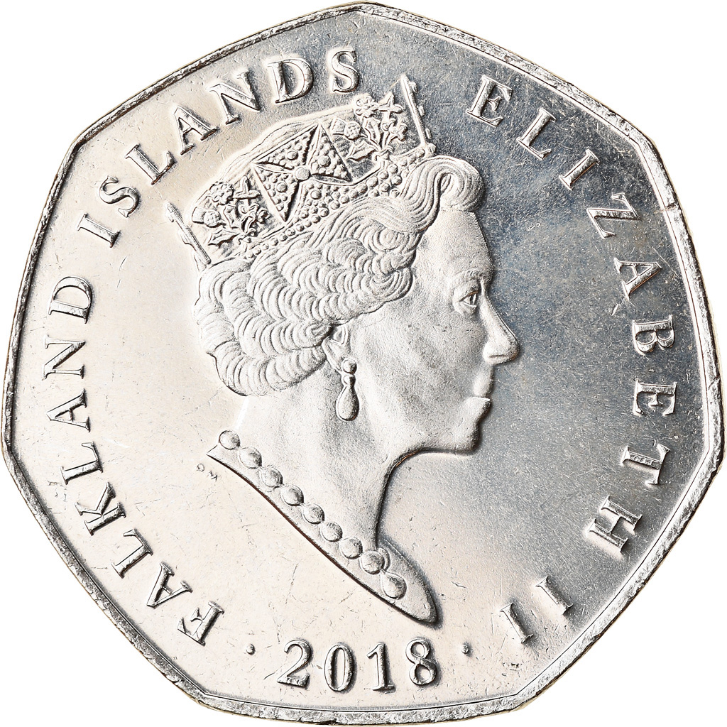 Coin, Falkland Islands, 50 Pence, 2018, Pingouins - Manchot sauteur, 