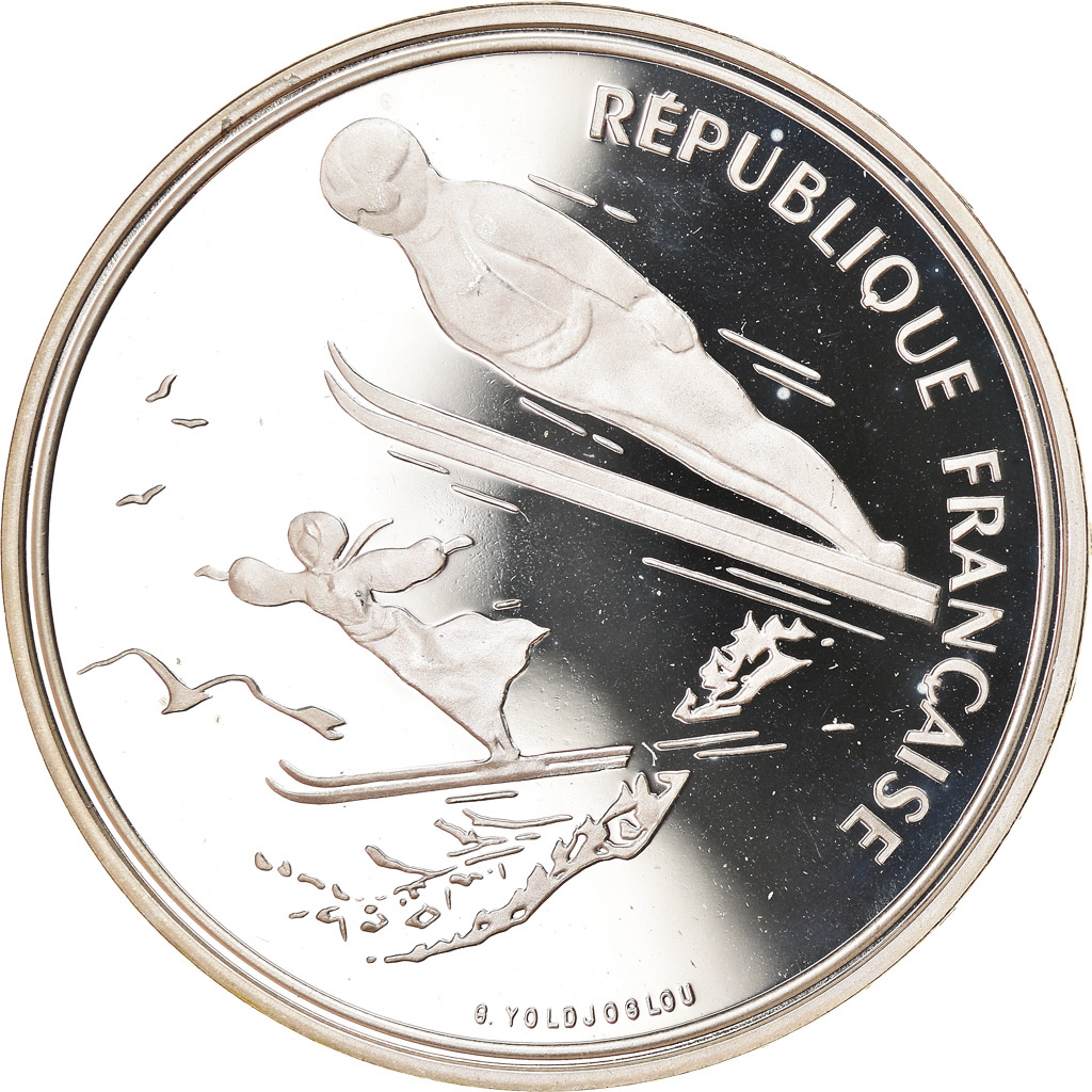 Coin, France, Saut à ski, 100 Francs, 1991, BE, , Silver, KM:995