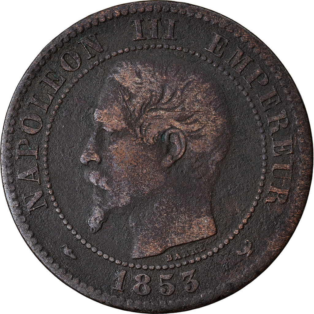 Coin, France, Napoleon III, Napoléon III, 2 Centimes, 1853, Lille, Rare