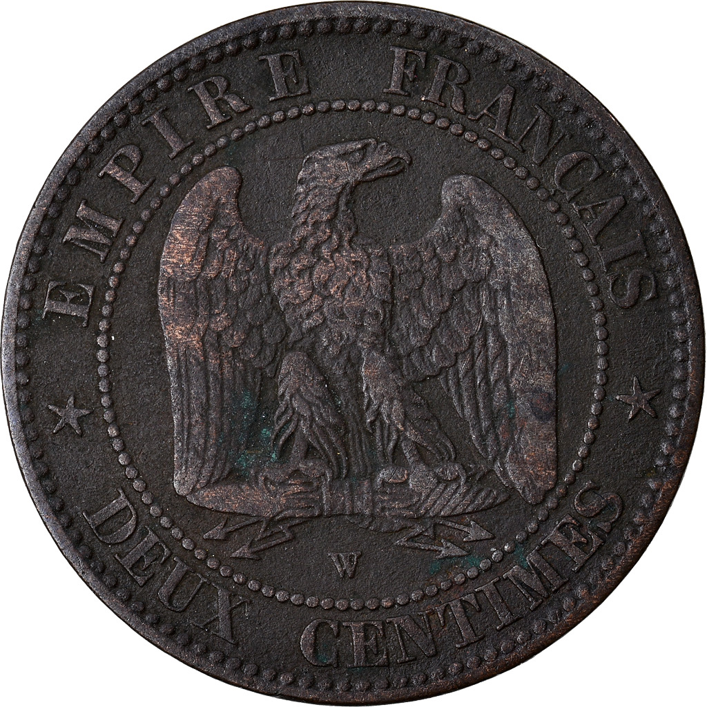 Coin, France, Napoleon III, Napoléon III, 2 Centimes, 1853, Lille, Rare