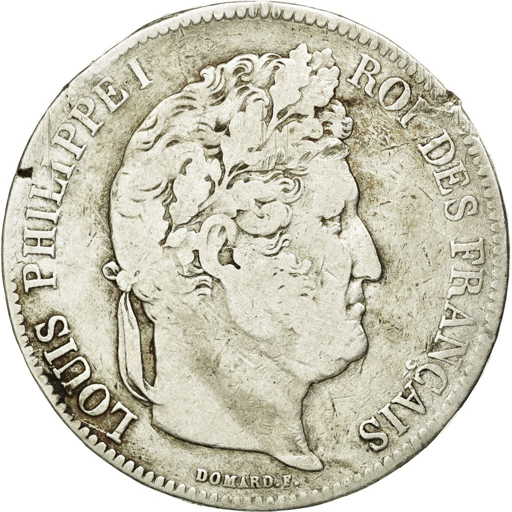 Coin, France, Louis-Philippe, 5 Francs, 1834, Strasbourg, , Silver