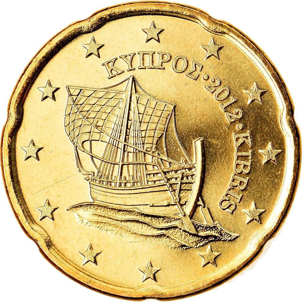 Zypern, 20 Euro Cent, 2012, UNZ, Messing, KM:82